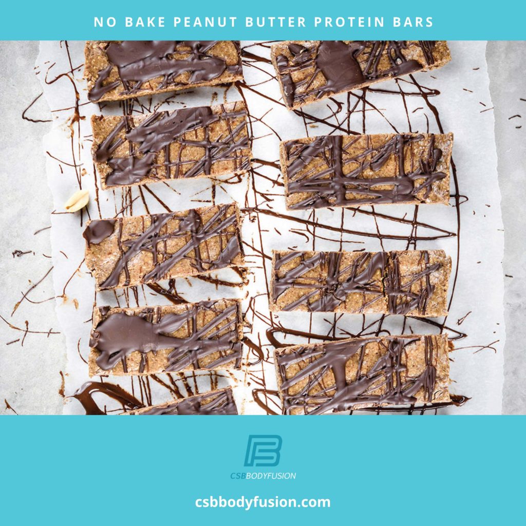 No Bake Peanut butter Protein Bars - CSBBodyFusion
